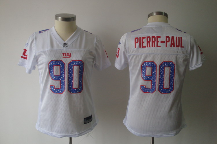 Giants #90 Jason Pierre-Paul White Women's Sweetheart Stitched NFL Jersey